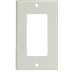 Decora Wall Plate, White, 1 Hole, Single Gang
