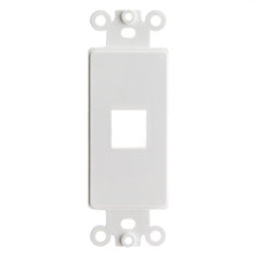 Decora Wall Plate Insert, White, 1 Keystone Jack, Single Gang
