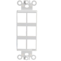 Decora Wall Plate Insert, White, 6 Hole for Keystone Jack
