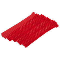 Red Hook and Loop Cable Strap w/ Eye, 0.50 inch x 8 inch, 25 Pack