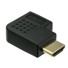 HDMI High Speed Right Angle Adapter, HDMI Type-A Male to HDMI Type-A Female, Horizontal 90 Degree - Left, 4K 60Hz, Black