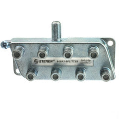 F-pin Coaxial Splitter, 8 Way, 5-900 MHz, UHF-VHF-FM, OTA/Broadcast tv/Antenna