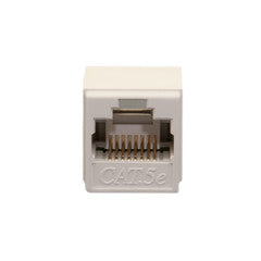 Unshielded Cat5e Coupler, White, RJ45 Female