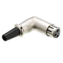 XLR Female Connector, Right Angle Solder Type, 3 Conductor