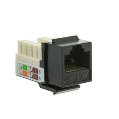 Cat5e Keystone Jack, Black, RJ45 Female to 110 Punch Down
