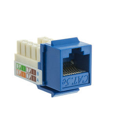 Cat5e Keystone Jack, Blue, RJ45 Female to 110 Punch Down