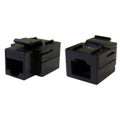 Cat5e Keystone Inline Coupler, Black, RJ45 Female