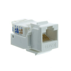 Cat5e Keystone Jack, White, Toolless, RJ45 Female