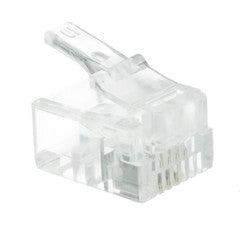 Phone / Data RJ11 Crimp Connectors for Stranded Wire, 6P4C, 50 Pieces