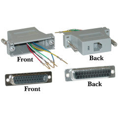 Modular Adapter, Gray, DB25 Male to RJ12