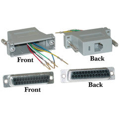 Modular Adapter, Gray, DB25 Female to RJ12