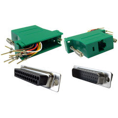 Modular Adapter, Green, DB25 Male to RJ45