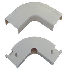 3/4 inch Surface Mount Cable Raceway, White, Flat 90 Degree Elbow