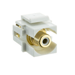Keystone Insert, White, Recessed RCA Female Coupler (White RCA)