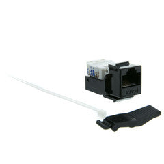 Cat6 Keystone Jack, Black, Toolless, RJ45 Female