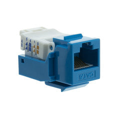 Cat6 Keystone Jack, Blue, Toolless, RJ45 Female