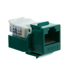Cat6 Keystone Jack, Green, Toolless, RJ45 Female