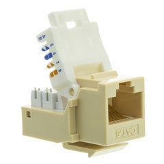 Cat6 Keystone Jack, Beige/Ivory, Toolless, RJ45 Female