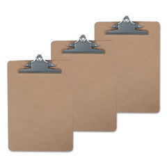 Universal Hardboard Clipboard, 1 inch Capacity, 8 1/2 x 11, Brown, 3/Pack - UNV40304VP