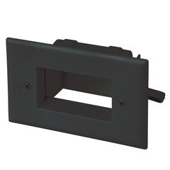 Easy Mount Recessed Low Voltage Cable Plate, Black
