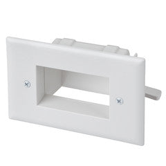 Easy Mount Recessed Low Voltage Cable Plate, White