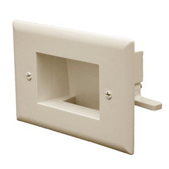 Easy Mount Recessed Low Voltage Cable Plate (Slim Fit), Lite Almond