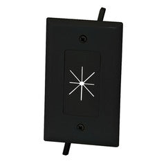 Cable Plate with Flexible Opening, 1-Gang, Black