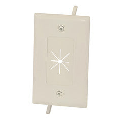 Cable Plate with Flexible Opening, 1-Gang, Lite Almond