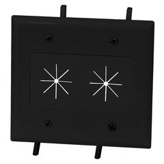 Cable Plate with Flexible Opening, 2-Gang, Black