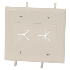 Cable Plate with Flexible Opening, 2-Gang, Lite Almond