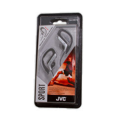 JVC Sport Stereo Headphones, Silver, Adjustable Ear Clip, 1.2 meter cord with 3.5 mm stereo male end