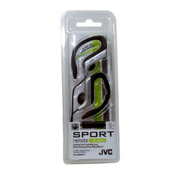 JVC Sport Stereo Headphones w/ inline Mic and controls, Silver, Adjustable Ear Clip, 1.2 meter cord with 3.5 mm stereo male end