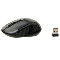 High Performance Wireless Optical Mouse with middle button scroll wheel, Dark Gray