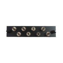 LGX Compatible Adapter Plate featuring a Bank of 8 Singlemode ST Connectors, Black Powder Coat