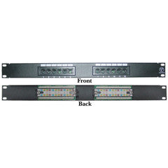 Rackmount 12 Port Cat6 Patch Panel, Horizontal, 110 Type, 568A & 568B Compatible, 1U