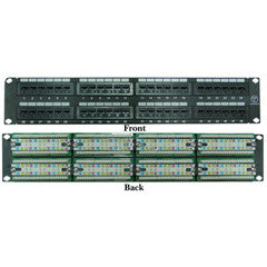 Rackmount 48 Port Cat6 Patch Panel, Horizontal, 110 Type, 568A & 568B Compatible, 2U