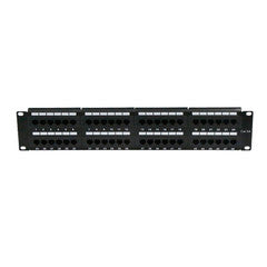 Rackmount 48 Port Cat6a Patch Panel, 19 inch horizontal, 110 Type, 568A & 568B Compatible, 2U