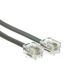 Telephone Cord (Data), RJ11, 6P / 4C, Silver Satin, Straight, 7 foot
