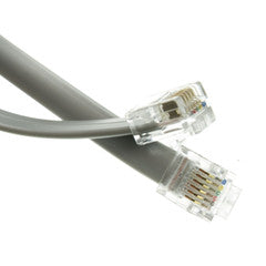 Telephone Cord (Data), RJ12, 6P / 6C, Silver Satin, Straight, 7 foot