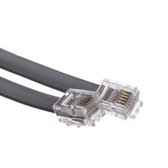 Telephone Cord (Voice), RJ12, 6P / 6C, Silver Satin, Reverse, 14 foot