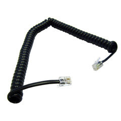 Headset to Phone Cord (Voice), RJ22, 4P / 4C, Black, Coil, Reverse, 7 foot.  *11 inches coiled*