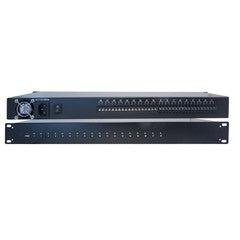 Rackmount 18 Port Power Supply, 12 Volts DC / 10 Amps, Supports 18 Cameras, 1U, 19 inch