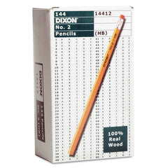 Dixon Wood #2 Pencil, HB #2 Lead,Yellow Barrel, 144/Box