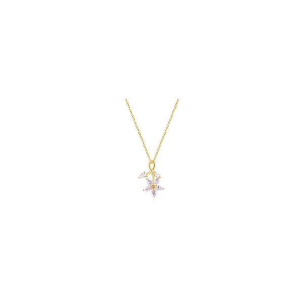 Purple Flower Drop Pendant