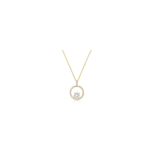 Goldtone Halo Elegance Pendant