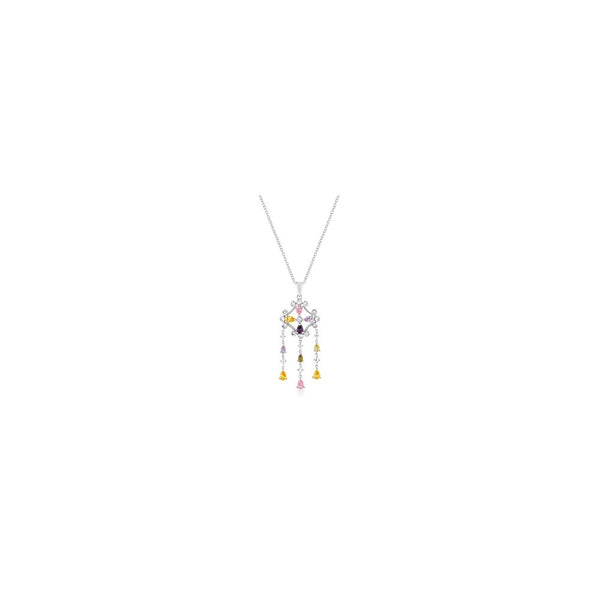 Silvertone Multi-color Dangle Pendant