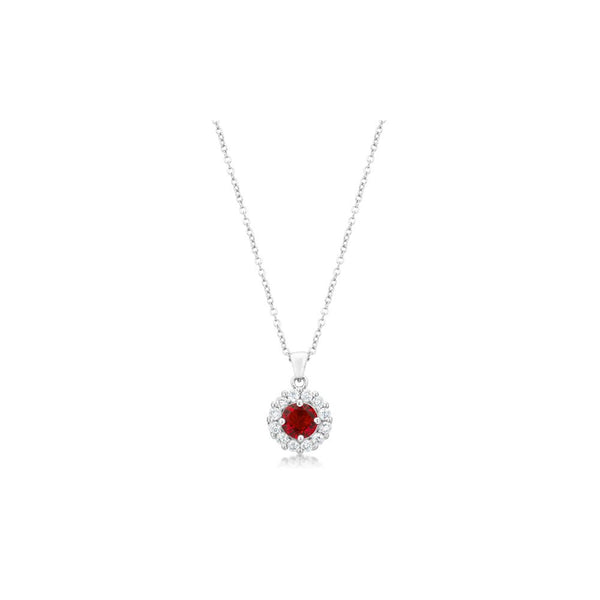 Bella Bridal Pendant In Ruby Red
