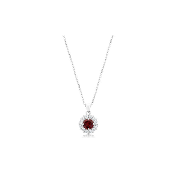 Bella Bridal Pendant In Garnet Red