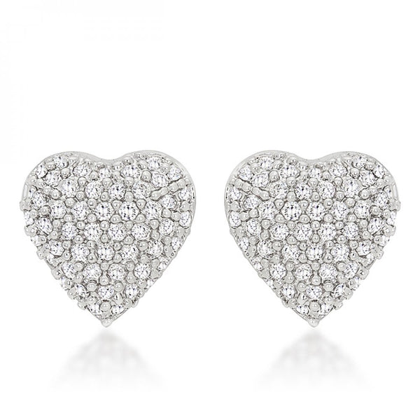 Special Pave Heart Earrings