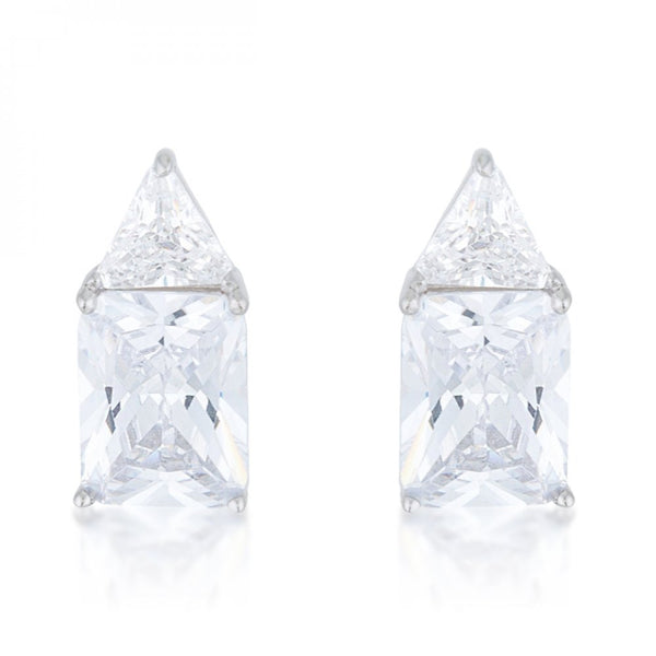 Classic Cubic Zirconia Sterling Silver Stud Earrings